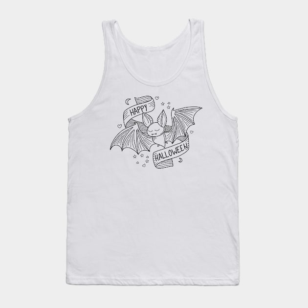 Cute Halloween Bat Tank Top by valentinahramov